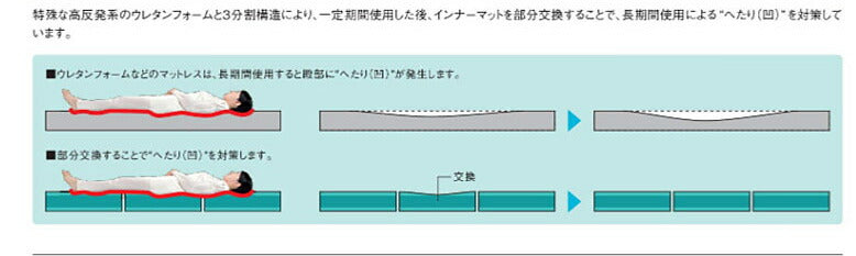 (代引き不可) 静止型マットレス テルサ 防水・清拭消毒タイプ レギュラー MTLS1291 幅91cm モルテン (介護 マットレス リバーシブル) 介護用品