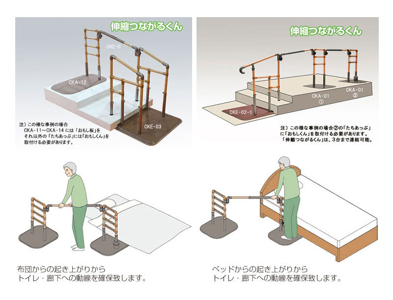 伸縮つながるくん CKE-D 矢崎化工 (手すり 室内 転倒防止) 介護用品