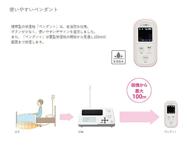 (施設・法人様送り限定 代引き不可) CAREai スタンダードシリーズ用ペンダント Ci-P2 ハカルプラス (介護 探知 離床センサー) 介護用品