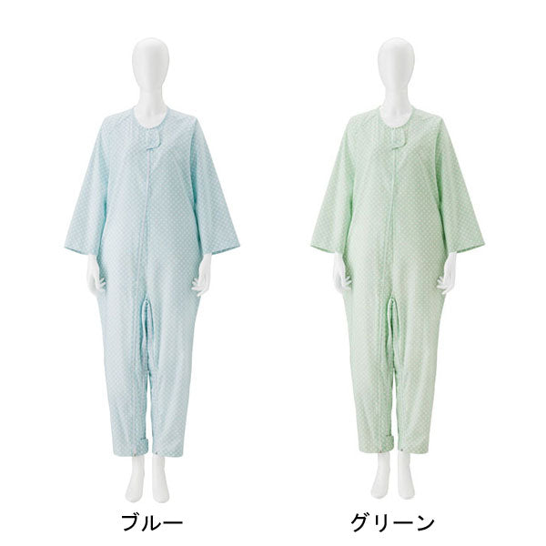 介護服 つなぎ パジャマ (2枚セット) 竹虎介護ねまき 106613 M L 竹虎 ヒューマンケア事業部 (介護用パジャマ 介護 服 介護用 高齢者 介護 用 の パジャマ) 介護用つなぎパジャマ 拘束服 大人