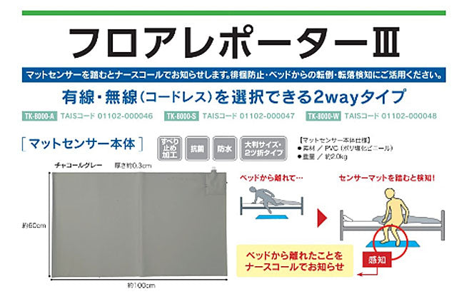 (施設・法人様送り限定)(代引き不可) フロアレポーターIII Sタイプ TK-8000-S エンゼル (介護 ナースコール 探知 徘徊防止) 介護用品