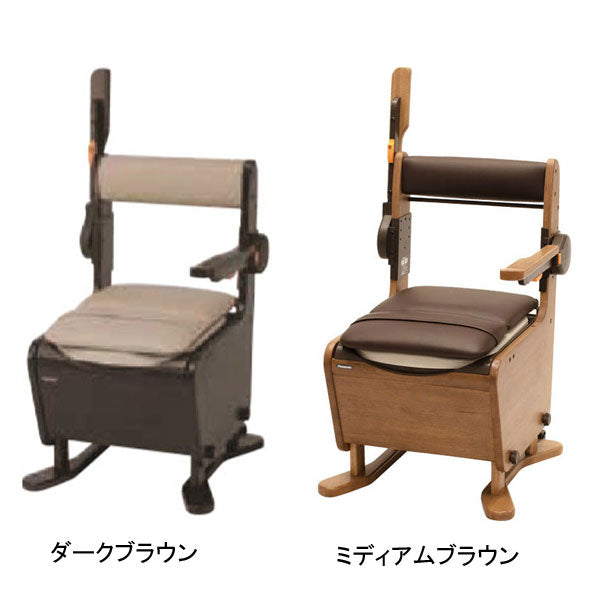 パナソニック エイジフリー 家具調トイレ 座楽 ひじ掛けはねあげ PN-L23417 PN-L23417MB 脱臭ソフト便座 (ポータブルトイレ 消臭 トイレ 脱臭機 キャスター付き) 介護用品
