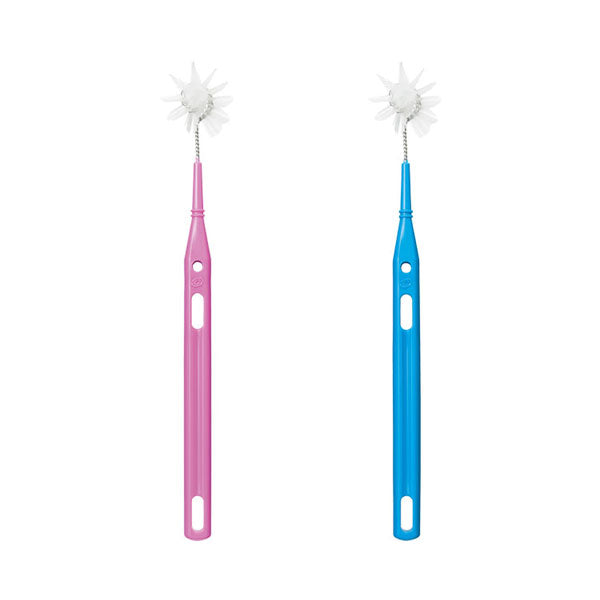 口腔ケア はぶらし 柄付くるリーナブラシ 2色1セット ブルー&ピンク各1本 オーラルケア くるリーナブラシ・シリーズ 介護 介護用品