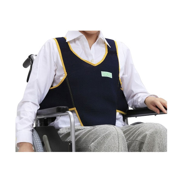 車いす用ワンタッチベルト キーパーエコ(メッシュ)403657-19 ネイビー フットマーク (車椅子 ベルト 車イス用ベルト 姿勢保持) 介護用品