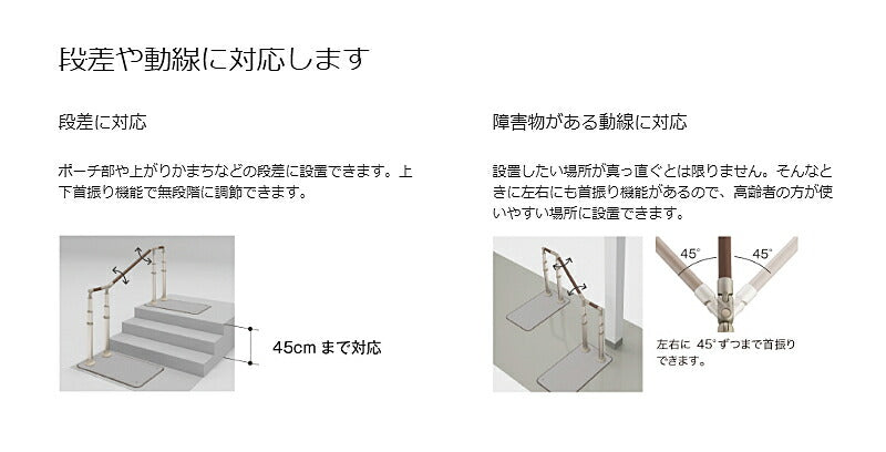 安寿 ATTOGRIP(アットグリップ)AT-C-E1050T 870-151 両側タイプ アロン化成 (介護 手すり 支え) 介護用品