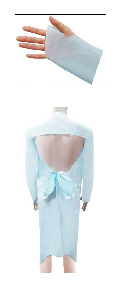 感染対策商品 施設 病院 衛生 予防 CPEガウン2 袖付き FR-078 M ブルー 50枚 ファーストレイト 介護用品