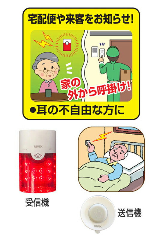 防水型押しボタン ピカフラッシュチャイムセット XP4010A リーベックス 介護 呼び出し コール 介護用品