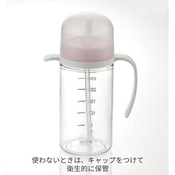 【楽天1位】介護用 コップ 介護 目盛付 食洗機可 食洗器対応 使っていいね!飲みやすいストローコップ300 ピンク リッチェル 介護用品 目盛り付きコップ 介護 ストロー 付き 持ち手 食器 自助食器 入院 蓋つき ふた付き 割れない 透明 高齢者