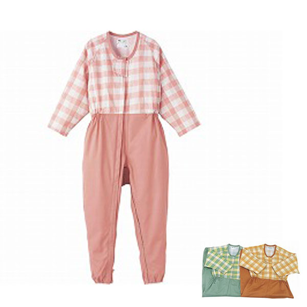 介護服 つなぎ パジャマ 介護 パジャマ 介護用つなぎ服 オールシーズン対応の介護用パジャマ コンビネーション (フルオープン型) 5738-TA S M L エンゼル(つなぎ服 いたずら防止 タッチホック)介護用品 介護用つなぎパジャマ 拘束服 大人