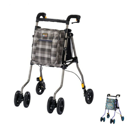 歩行車 おしゃれ ヘルシーワンWプリマ・ドンナ H1WPD-DVL　H1WPD-GYC 軽量 折りたたみ シルバーカー 介護用品