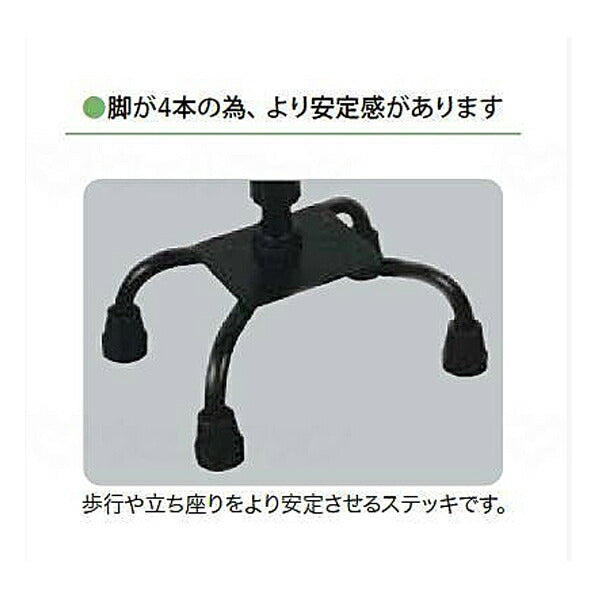 杖 ステッキ おしゃれな４点杖 (花柄) WB3576 すずらん フジホーム (4点杖 多点杖 ステッキ つえ 歩行補助）介護用品
