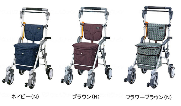 シルバーカー おしゃれ 散歩 シニア スルーンボックスN マキテック (座面付き) 介護用品 軽量 座れる コンパクト 歩行補助 買い物 ショッピングカー 老人車 手押し車 介護 人
