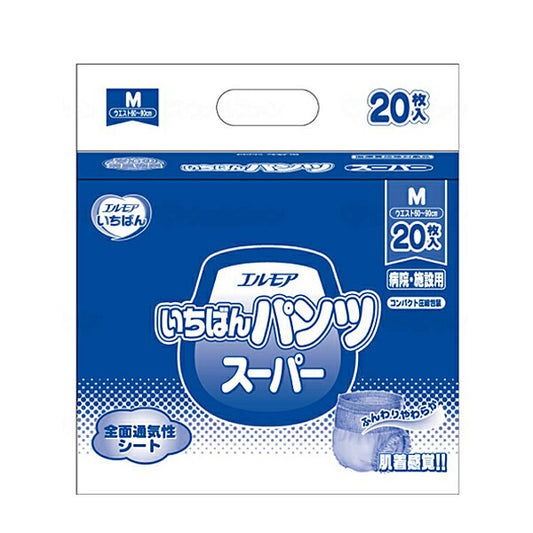 G エルモア いちばんパンツ スーパー M 452091 20枚 カミ商事 (介護 おむつ 紙パンツ) 介護用品