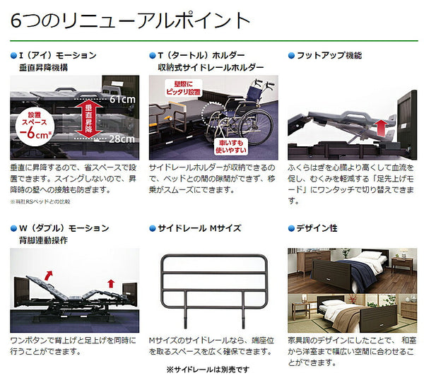 (法人様限定 代引き不可)  電動ケアベッド RS-X　3モーター レギュラー XPN-S107030B パナソニック エイジフリー (介護ベッド 電動 電動ベッド モーター) 介護用品