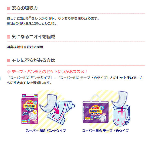 グーン スーパーBIG 安心吸収パッド 753860 26枚 大王製紙 (紙おむつ 尿ケア 介護 パッド) 介護用品