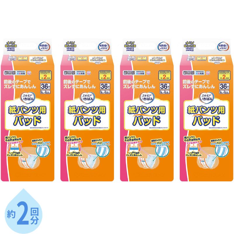 1ケース エルモア いちばん 紙パンツ用パッド 475691　36枚 カミ商事 尿とりパッド 尿漏れパッド 尿取りパッド 介護パット 吸水パッド
