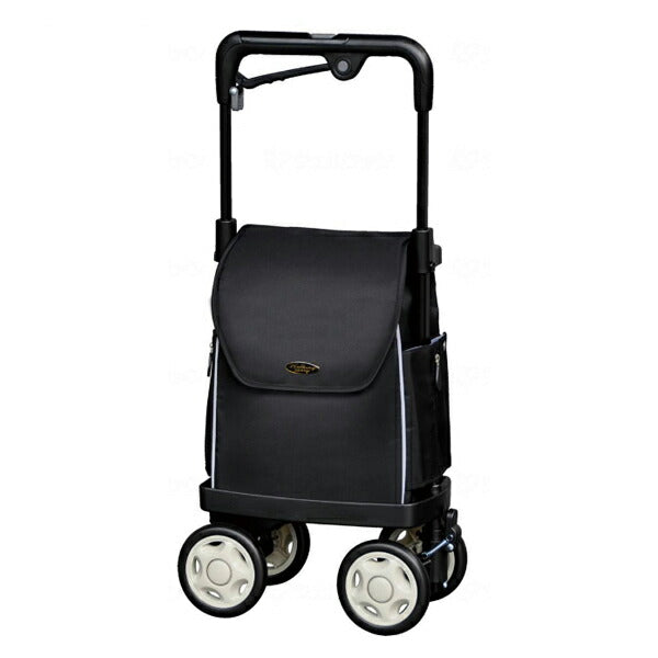 シルバーカー おしゃれ 散歩 シニア アイカートネオ No.833 右手用 ブラック ウェルファンオリジナルカラー 須恵廣工業 介護用品 軽量 コンパクト 歩行補助 買い物 ショッピングカー 老人車 手押し車 介護 人気 送料無料 高齢者 ギフト