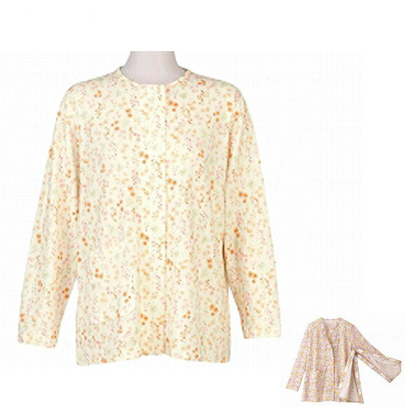 介護パジャマ 介護 パジャマ 介護用 婦人パジャマ 全開タイプパジャマトップ 長袖・マジックテープ DNL588 M〜L ワコール 介護用パジャマ 女性 婦人 マジックテープ 入院用パジャマ 介護 介護衣類 介護用品