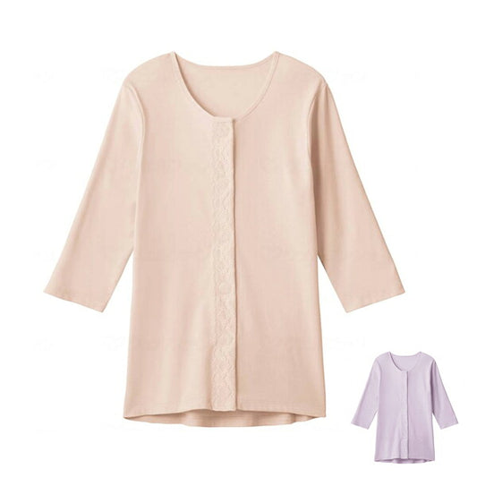 介護衣類 婦人 7分袖ワンタッチシャツ HW1134 グンゼ 介護 衣類 肌着 7分袖 女性用 介護用品