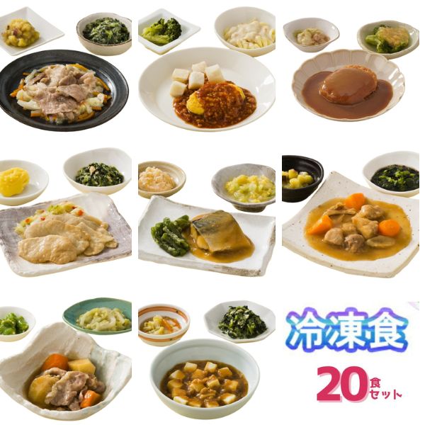 介護食 冷凍 やわらかおかずセット レトルト 冷凍おかず やわらか（代引き不可） HGセット 20種セットおかず 軟菜食 冷凍食 介護用品 ホスピタグルメセット