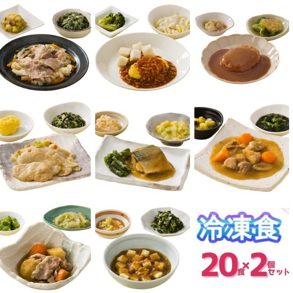 介護食 冷凍 やわらかおかずセット レトルト 冷凍おかず やわらか（代引き不可） HGセット 20種×2個セット おかず 軟菜食 冷凍食 介護用品 ホスピタグルメセット