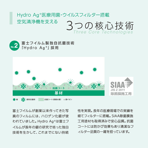 【法人送り限定】(代引き不可)  Hydro Ag+ 医療用菌・ウイルスフィルター搭載 空気清浄機 FU-M1400-W 1台 富士フイルム シャープ (5年保守パックフルサポートプラン付 医療施設 介護施設 エアロゾル対策 抗菌 静音) 介護用品