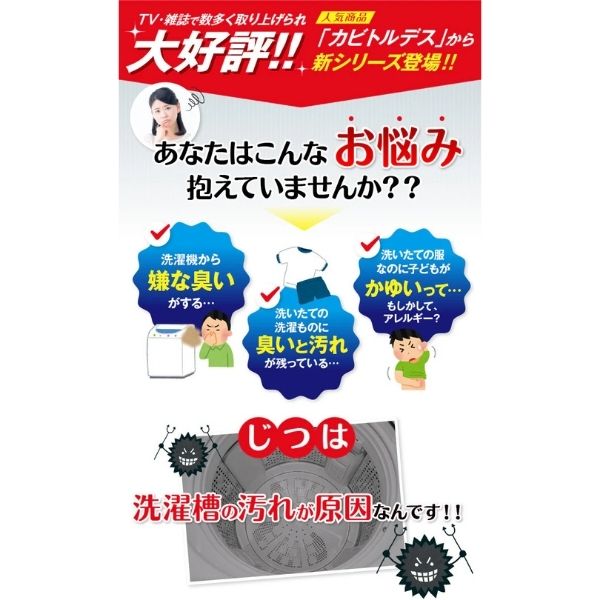 【法人様限定】【3本セット】洗たく槽カビトルデス5回分 UKEKI  カビ取り 除去 防止 グッズ 洗濯槽クリーナー (代引き不可)