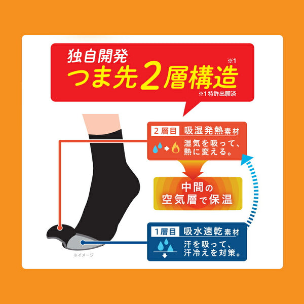 紳士 靴下 ココピタ あったか 実感 クルー丈 無地 25〜27cm 1足 岡本 メンズ あたたか くつした 外用 外出 冷え 防寒 秋 冬 介護用品