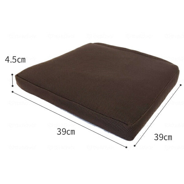 車椅子用クッション 車椅子 クッション 失禁対応クッション ブラウン 39×39×4.5cm ふれあいサポート 介護用品  体圧分散 座布団 施設 車用 シートクッション
