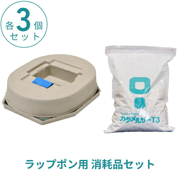 【各3個セット】 ラップポン用 消耗品セット ラップポン用フィルムカセット C0F1C460J タイプ4 カタメルサーT3 C0C0T3P1J 6L  (約61回分) 日本セイフティー 介護用 ポータブルトイレ 凝固剤 消耗品 まとめ買い 介護用品