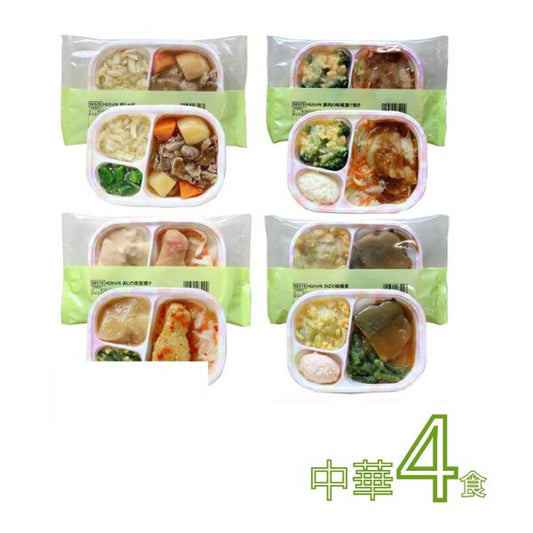 介護食 冷凍 ホスピタグルメセット 中華 4種×1個 HG 日東ベスト ムース食 やわらか食 嚥下食 介護食品 ミキサー食 おかず  (代引き不可)