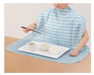 食事用エプロン 幅75×丈110cm オオサキメディカル  介護 エプロン 食事用エプロン 撥水 防水 介護用品