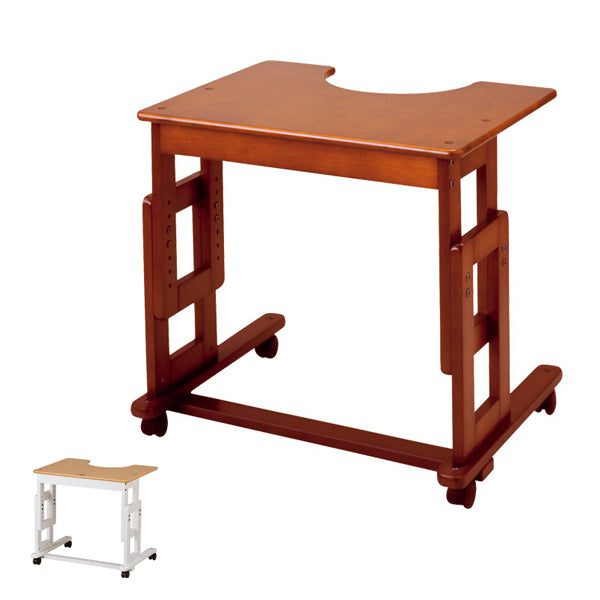 (代引き不可) サポートテーブルB 高さ64〜79cm (6段階)  キンタロー (介護 ベッドサイドテーブル サイドテーブル キャスター テーブル 木製 車椅子) 介護用品