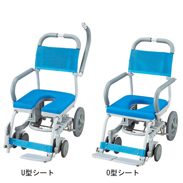 (法人様限定 代引き不可)  ウチヱ シャワーラク O型:SWR-100　U型:SWR-102（お風呂用品 シャワーチェアー シャワーキャリー シャワー用車いす 浴用キャリー）介護用品