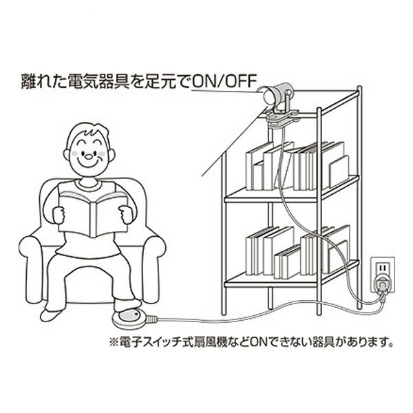 足元スイッチ 2m　WFS-200B 朝日電器 便利用品 日常生活 介護 介護用品