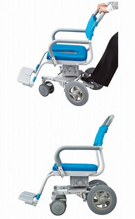 (法人様限定 代引き不可) くるくるチェアD O型シート KRU-172 ウチヱ (コンパクトシャワーキャリー 入浴用車いす) 介護用品