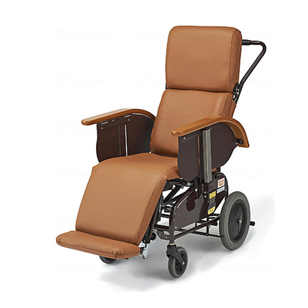 (代引き不可) フルリクライニングキャリー FC-120 レザーシート仕様 サイドスカート付 ピジョンタヒラ (車いす ティルト リクライニング 折りたたみ) 介護用品