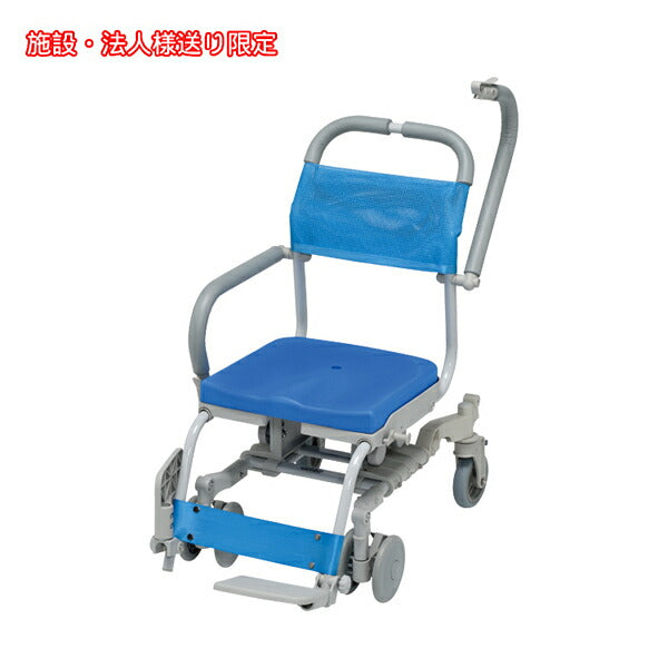 (法人様限定 代引き不可) シャワーラク 4輪自在 穴無しシート  SWR-131 ウチヱ (お風呂 椅子 浴用 シャワーキャリー 背付き 介護 椅子) 介護用品