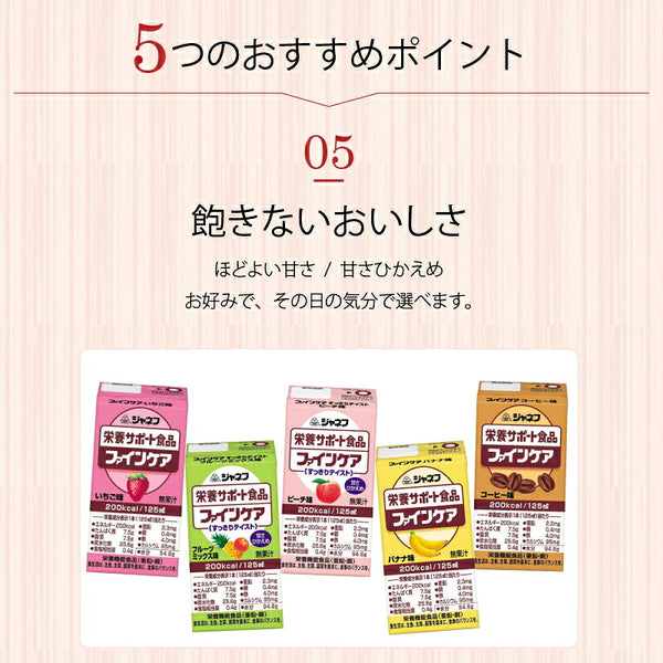 ファインケアシリーズ 栄養補助食品 高齢者 介護食 ドリンク 高カロリー キユーピー ジャネフ  5種セット 水分補給 低栄養 食欲不振 おやつ デザート お試し