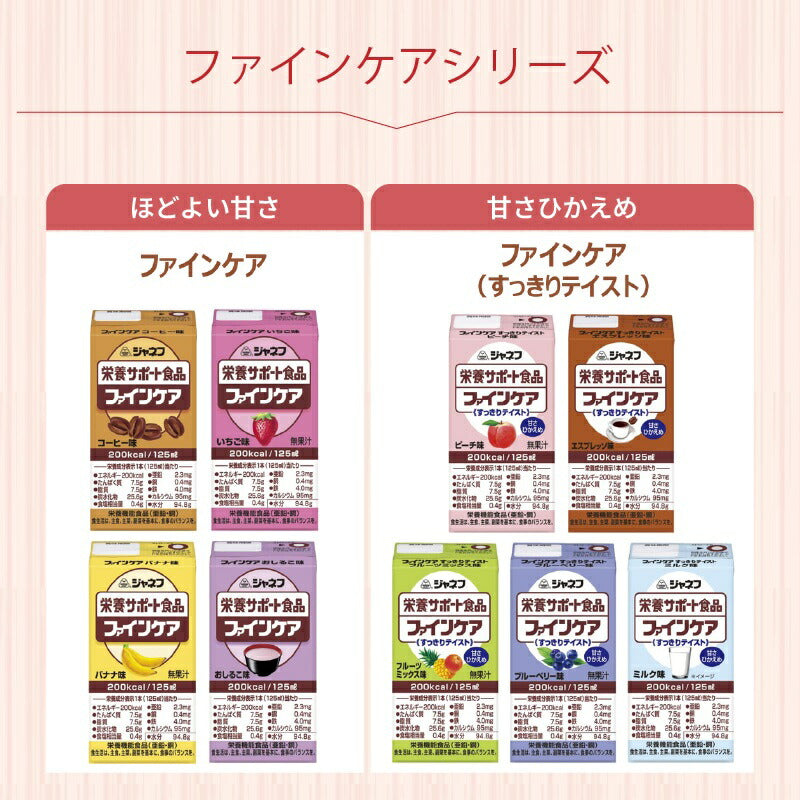 ファインケア 栄養補助食品 高齢者 介護食 ドリンク 高カロリー キユーピー ジャネフ ファインケアシリーズ 5種×各7本セット 水分補給 低栄養 食欲不振 おやつ デザート 飲みもの 老人 流動食