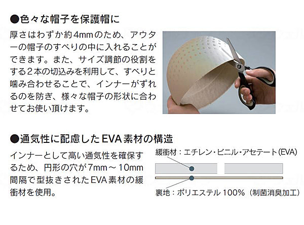アボネット セーフティインナー EVA 2026 ベージュ 特殊衣料 保護帽 インナー 介護用品