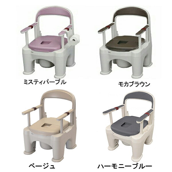 ポータブルトイレ 介護用 手すり パナソニック 介護用トイレ 高齢者 樹脂製ポータブルトイレ 座楽ラフィーネ 背もたれ付 プラスチック便座タイプ（前後傾斜脚なし） PN-L30200 介護 トイレ 肘付き椅子 プラスチック 椅子 キャスター付き 介護用品