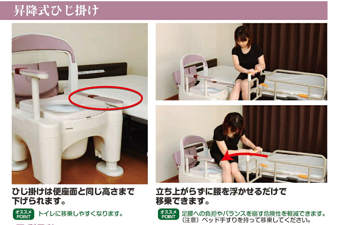 ポータブルトイレ 介護用 手すり パナソニック 介護用トイレ 高齢者 樹脂製ポータブルトイレ 座楽ラフィーネ 背もたれ付 プラスチック便座タイプ（前後傾斜脚なし） PN-L30200 介護 トイレ 肘付き椅子 プラスチック 椅子 キャスター付き 介護用品