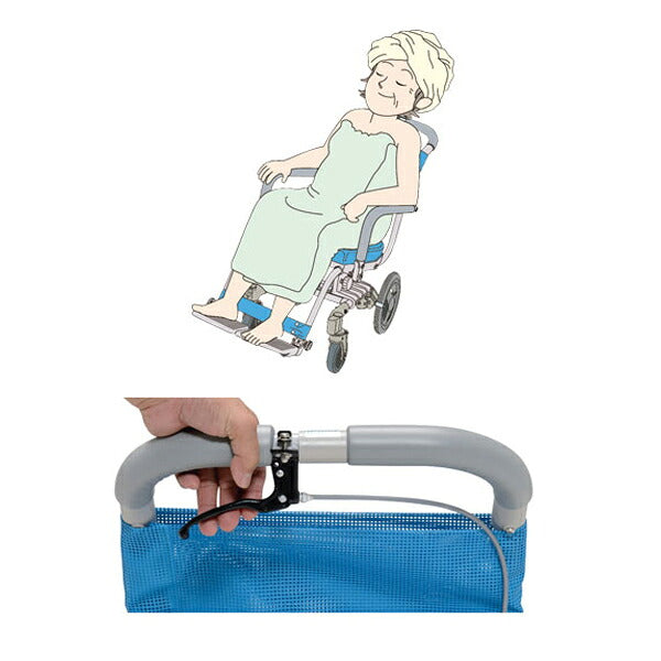 (法人様限定 代引き不可) 楽チル 穴無しシート ヘッドレストなし RT-003  ウチヱ  (お風呂 椅子 浴用 シャワーキャリー 背付き 介護 椅子) 介護用品