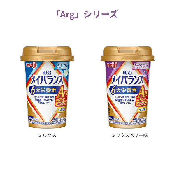 明治 メイバランス Arg Mini カップ ミルク味 125mL×72本 (3ケース) 明治 (介護食 健康食品 新容器 飲みやすい 栄養補給) 介護用品