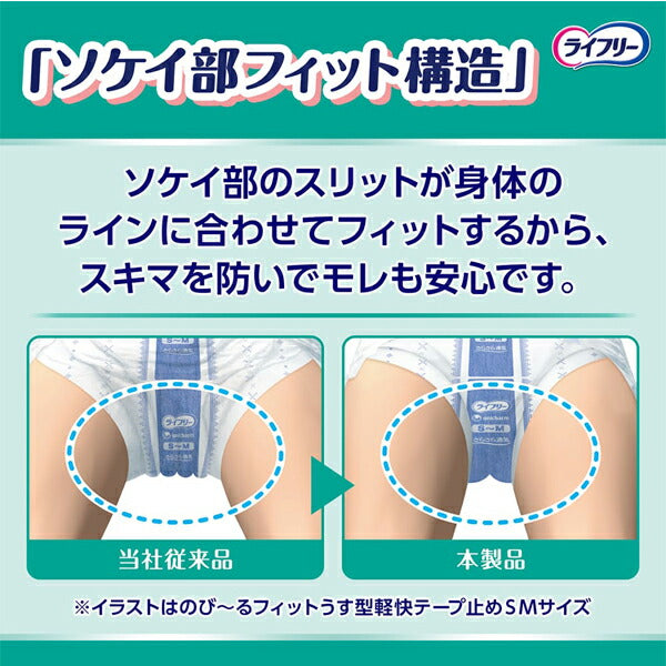 【1ケース】ライフリー テープ 式 介護用 オムツ 大人用紙おむつ ライフリー のびーるフィットうす型軽快テープ止め S〜M(22枚入×4袋)  L(20枚入×4袋) ユニ・チャーム 介護用品 オムツ テープ 止め 紙おむつ大人用 介護オムツ 介護用オムツ テープ式