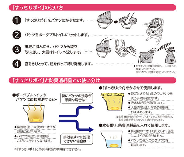 (トイレ処理袋 おむつ処理袋セット) すっきりポイ 533-226 30枚入 アロン化成 おむつが臭わない袋BOS 大人用 箱型 L 90枚入 クリロン化成 介護用品 まとめ買い