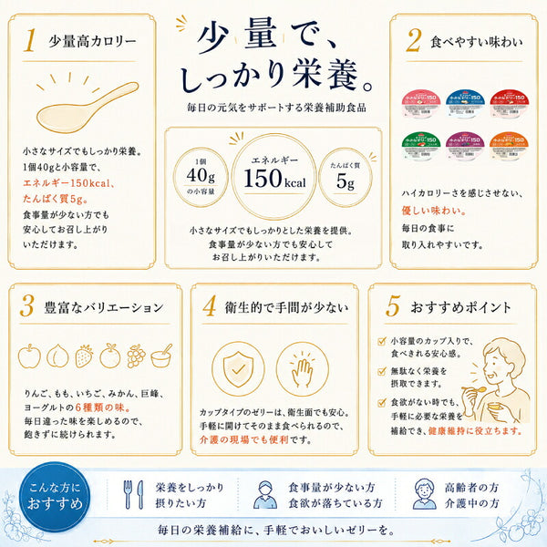 介護食 ハイカロリーゼリー エンジョイ小さなゼリー150 いろいろセット 6種×4個 森永乳業クリニコ ゼリー 詰め合わせ 介護 食 高 カロリー ゼリー 高齢者 食欲不振 栄養補助食品
