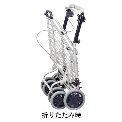 ショッピングカート おしゃれ 散歩 シニア ユーバ産業 アルミワイヤーカート A-0245 ユーバ産業 手押し車 買い物キャリー カート 介護用品 軽量 コンパクト 歩行補助 買い物 ショッピングカー 老人車