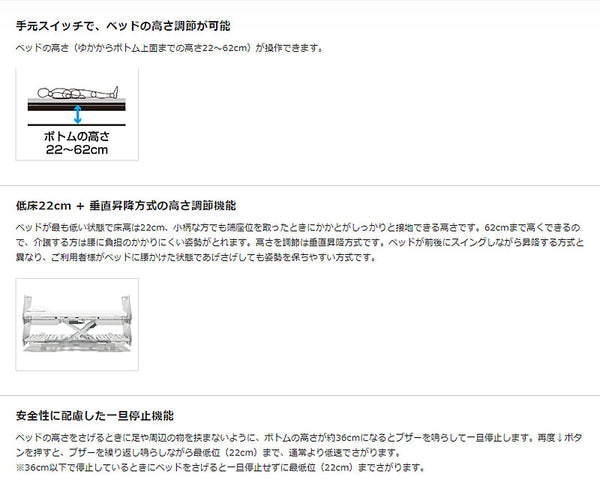 (代引き不可・個人宅限定) パラマウントベッド レント 1モーター (高さタイプ) 91cm幅 ミニ KQ-68021 KQ-68022 KQ-68023 (日・祝日配達不可 時間指定不可) 介護用品
